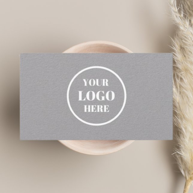 Your Logo Here l Clean Neutral Grey Minimalist Business Card (Creator Uploaded)