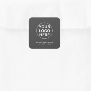 Your Logo Here l Corporate Business Branded Grey  Square Sticker