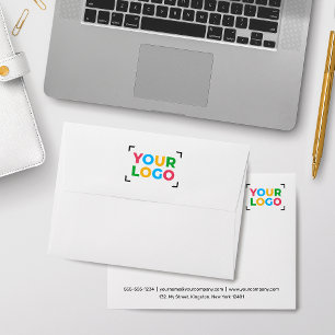 Your Logo Here Minimalist Business Contact White Envelope