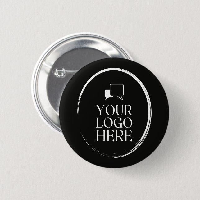 Your Logo Here Modern  6 Cm Round Badge (Front & Back)