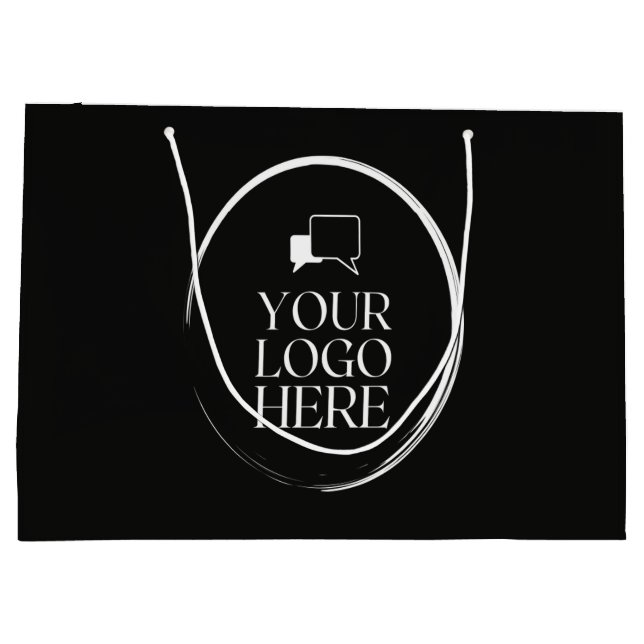 Your Logo Here Modern Large Gift Bag (Back)