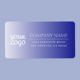 Your Logo Here Modern Ombre White & Editable Colou Label