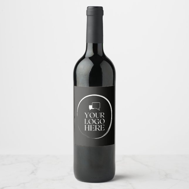 Your Logo Here Modern Wine Label (Front)