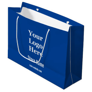 Your Logo Here on Blue and White Large Gift Bag