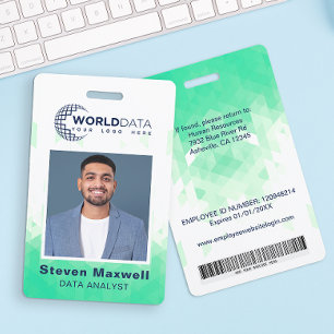Your Logo here Photo Id Badge   Green