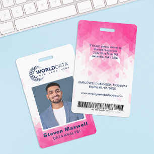 Your Logo Here Photo Id Badge   Pink