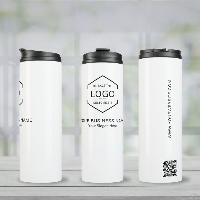 Your Logo Here Promotional QR Code Business Thermal Tumbler (Creator Uploaded)