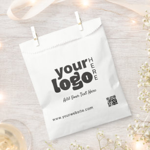 Your Logo Here Qr Code Modern Minimal Simple Favour Bags