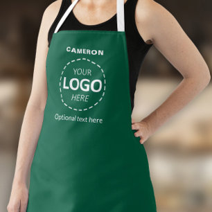 Your Logo Here - Simple Custom Green Business  Apron