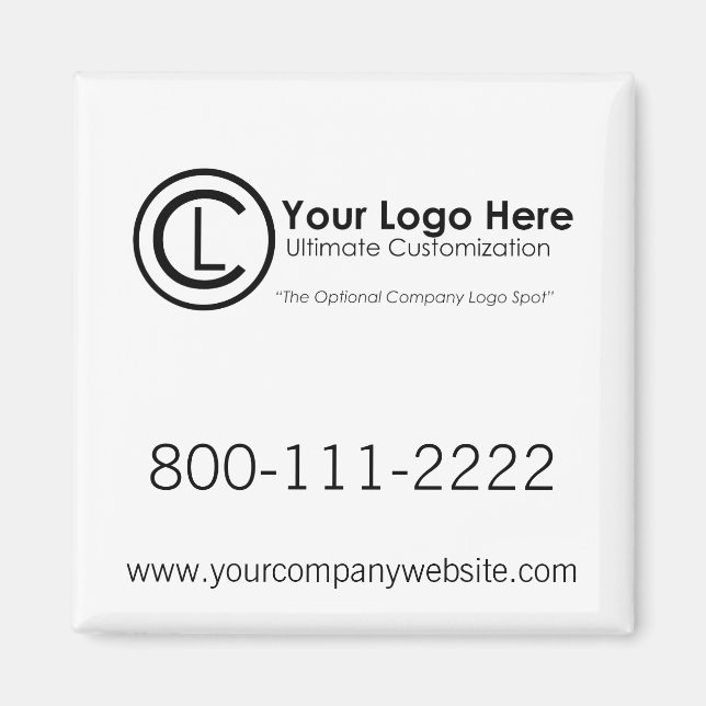 Your Logo Here Simple & Custom Promotional Magnet (Front)