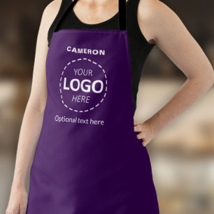 Your Logo Here - Simple Custom Purple Business  Apron