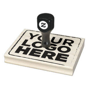 Your Logo Here Simple Large 4"x5" Business Rubber Stamp
