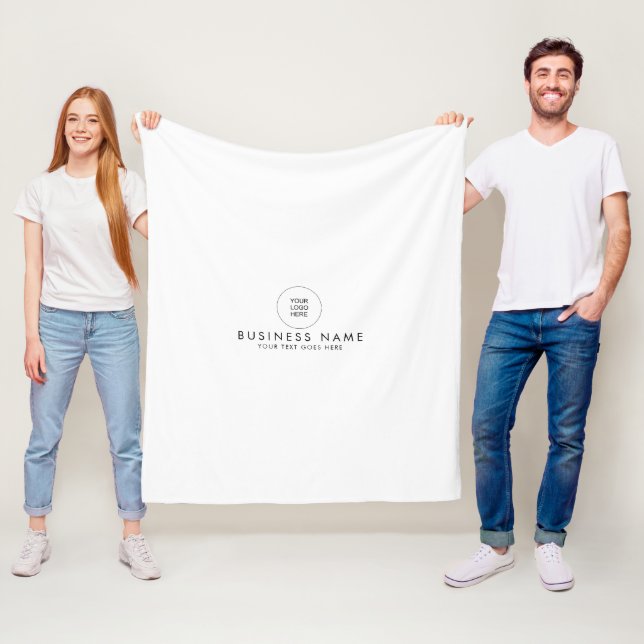 Your Logo Here Stylish Modern Simple Template Fleece Blanket (In Situ)