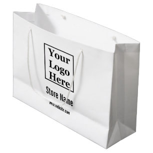 Your Logo Here White and Black Large Gift Bag