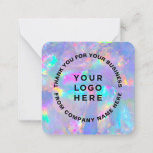 Your Logo Holographic Stone Rainbow Thank You Card