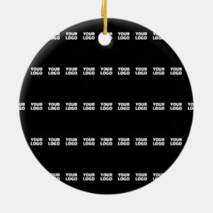 Your Logo   Horizontally Tiled Stripe Pattern  Ceramic Tree Decoration
