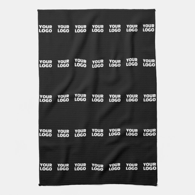 Your Logo | Horizontally Tiled Stripe Pattern  Tea Towel (Vertical)