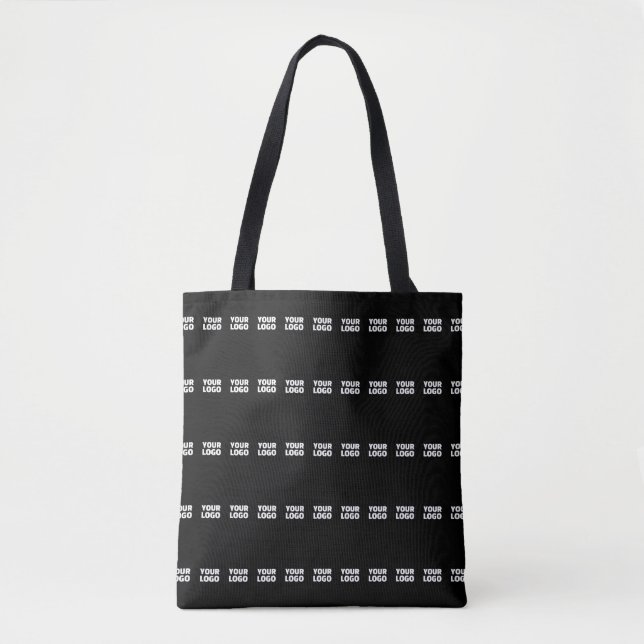 Your Logo | Horizontally Tiled Stripe Pattern  Tote Bag (Front)