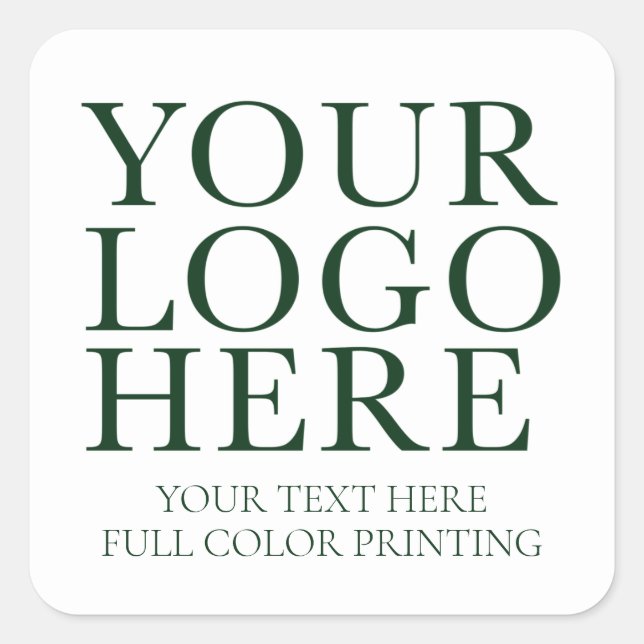 Your Logo Image Business Company Square Sticker (Front)