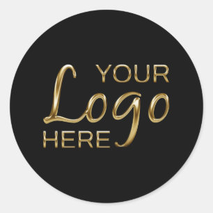 Your Logo Image Here Black Classic Round Sticker