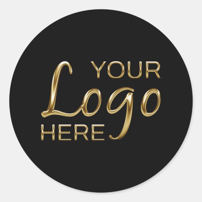 Your Logo Image Here Black Classic Round Sticker (Front)