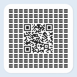 Your Logo/Image Tiled & Editable Scannable QR code Square Sticker