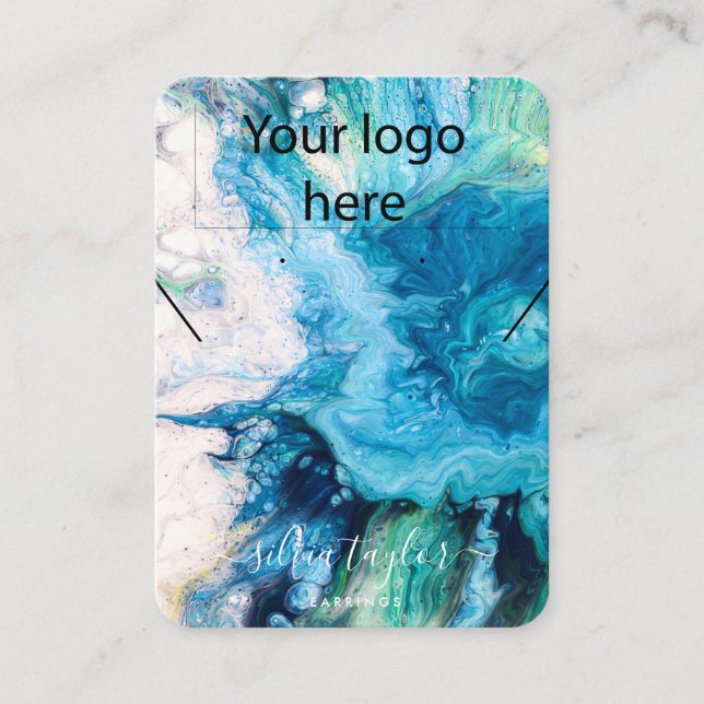 Your logo jewellery necklace earring display card  (Front)