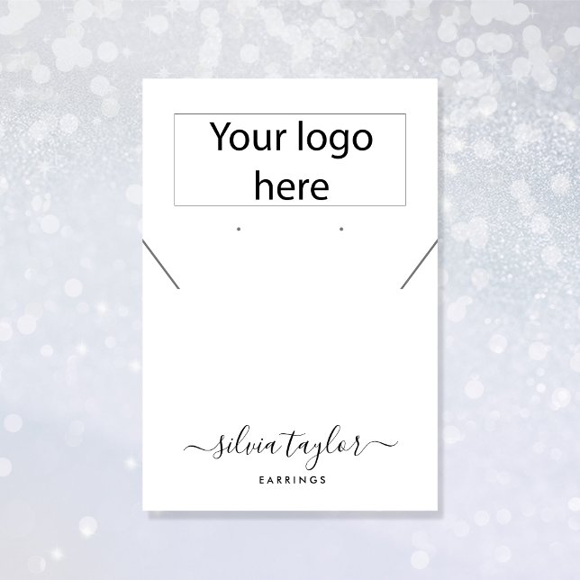 Your logo jewellery necklace earring display card (Add your logo to this simple and minimalist design)