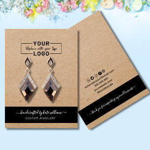 YOUR LOGO Kraft Earring Display Card