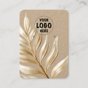 Your Logo Kraft Gold Leaf Earring Card Large