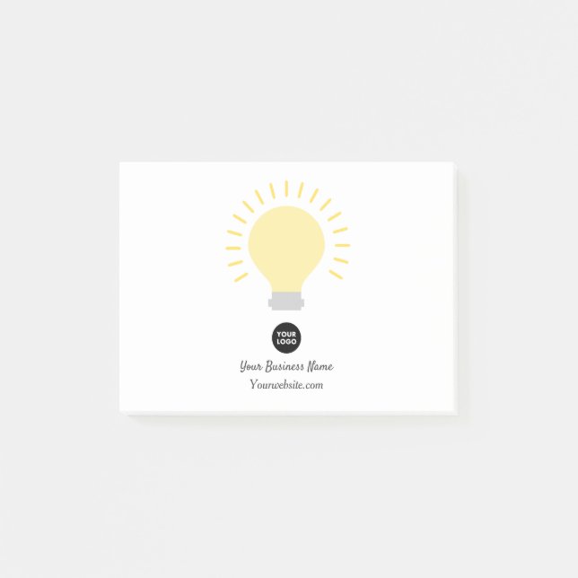 Your Logo Light Bulb Post-it Notes (Front)