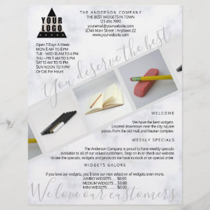 Your Logo Marble Asymmetrical 3 Photo Collage Flyer