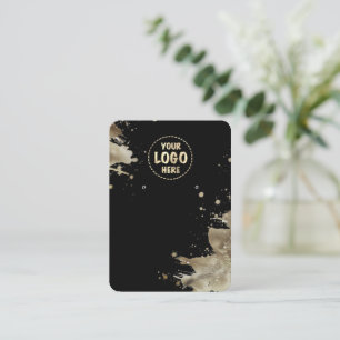 Your Logo Metallic Splash Earring Card Large Black