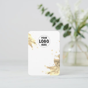 Your Logo Metallic Splash Earring Card Large White