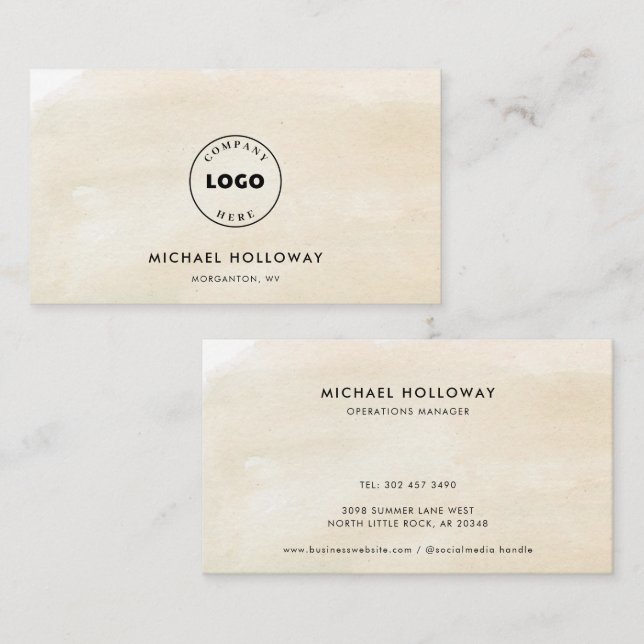 Your Logo Minimalist Modern Business Card (Front/Back)