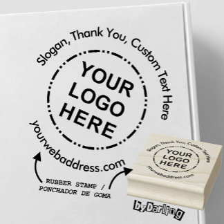 Your Logo Minimalist Modern Custom Text Rubber Stamp