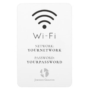 Your Logo Minimalist White Wi-Fi Sign Magnet