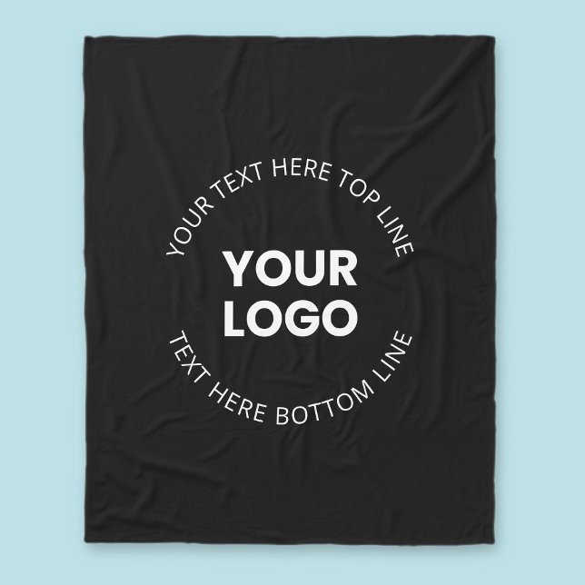 Your Logo Minimalistic Style Fleece Blanket (Creator Uploaded)
