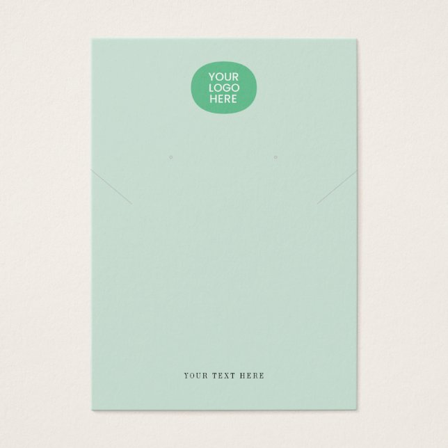 Your Logo Mint Green Necklace Earring Display Card (Front)