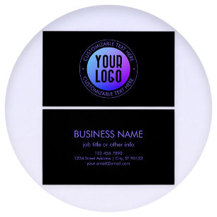 Your Logo & Modern Blue & Purple Ombre Gradient