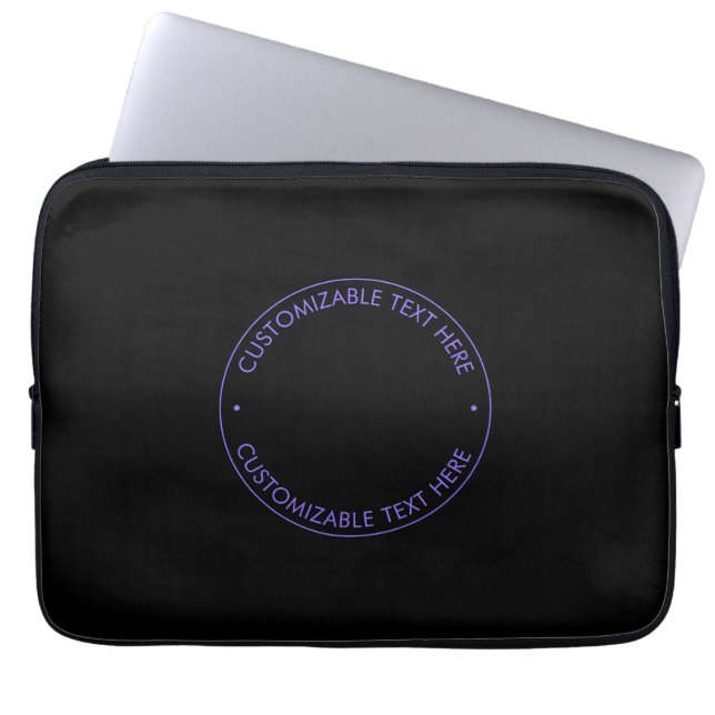 Your Logo & Modern Blue & Purple Ombre Gradient Laptop Sleeve (Front)
