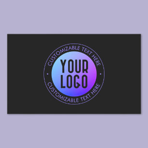 Your Logo & Modern Blue & Purple Ombre Gradient Rectangular Sticker