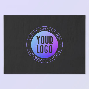 Your Logo & Modern Blue & Purple Ombre Gradient Tissue Paper