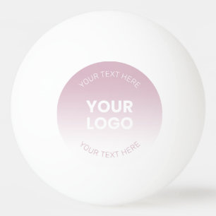 Your Logo Modern Dusty Pink & White Ombre Ping Pong Ball