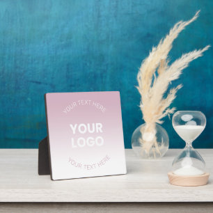 Your Logo Modern Dusty Pink & White Ombre Plaque