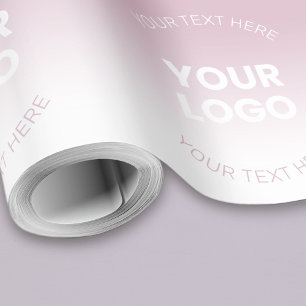 Your Logo   Modern Dusty Pink & White Ombre Wrapping Paper