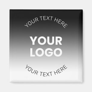 Your Logo Modern Editable Black & White Gradient Magnet