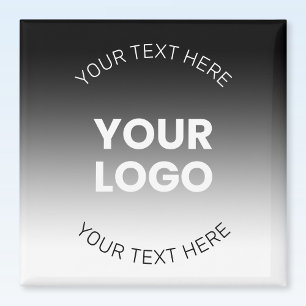 Your Logo   Modern Editable Black & White Gradient Magnet