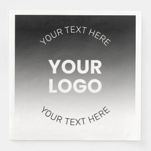 Your Logo   Modern Editable Black & White Gradient Napkin