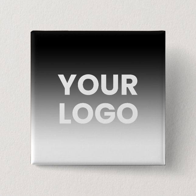 Your Logo & Modern Editable Colour Gradient 15 Cm Square Badge (Front)
